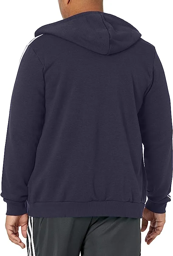 Adidas Men's Essentials Fleece 3-Stripes Full-Zip Hoodie GK9053