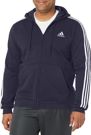 Adidas Men's Essentials Fleece 3-Stripes Full-Zip Hoodie GK9053