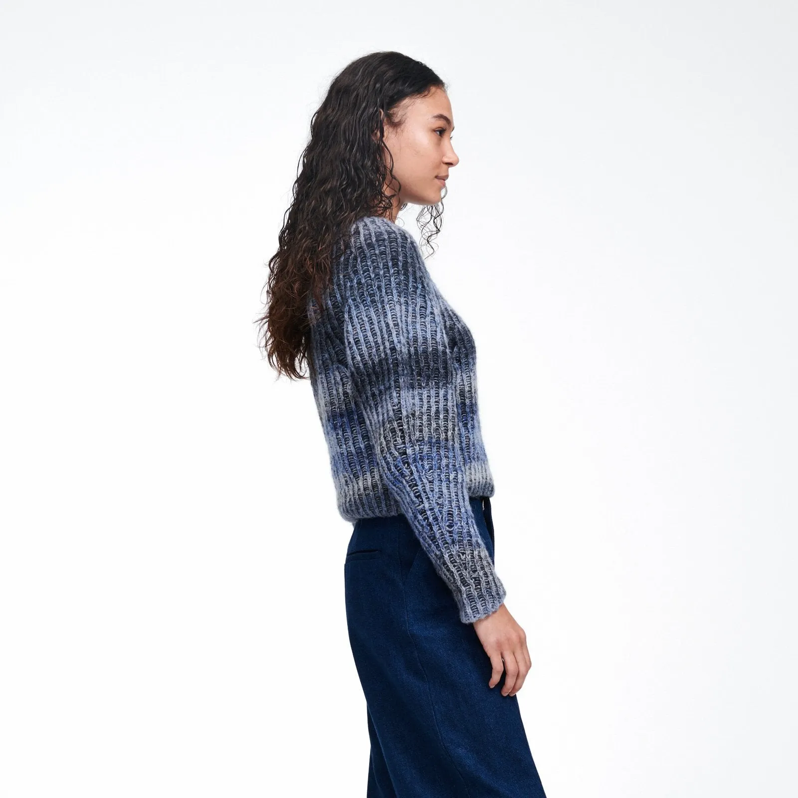 Alpaca-Blend Space Dye Crewneck Sweater