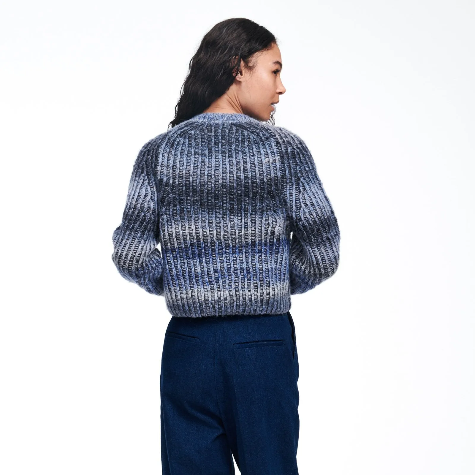 Alpaca-Blend Space Dye Crewneck Sweater
