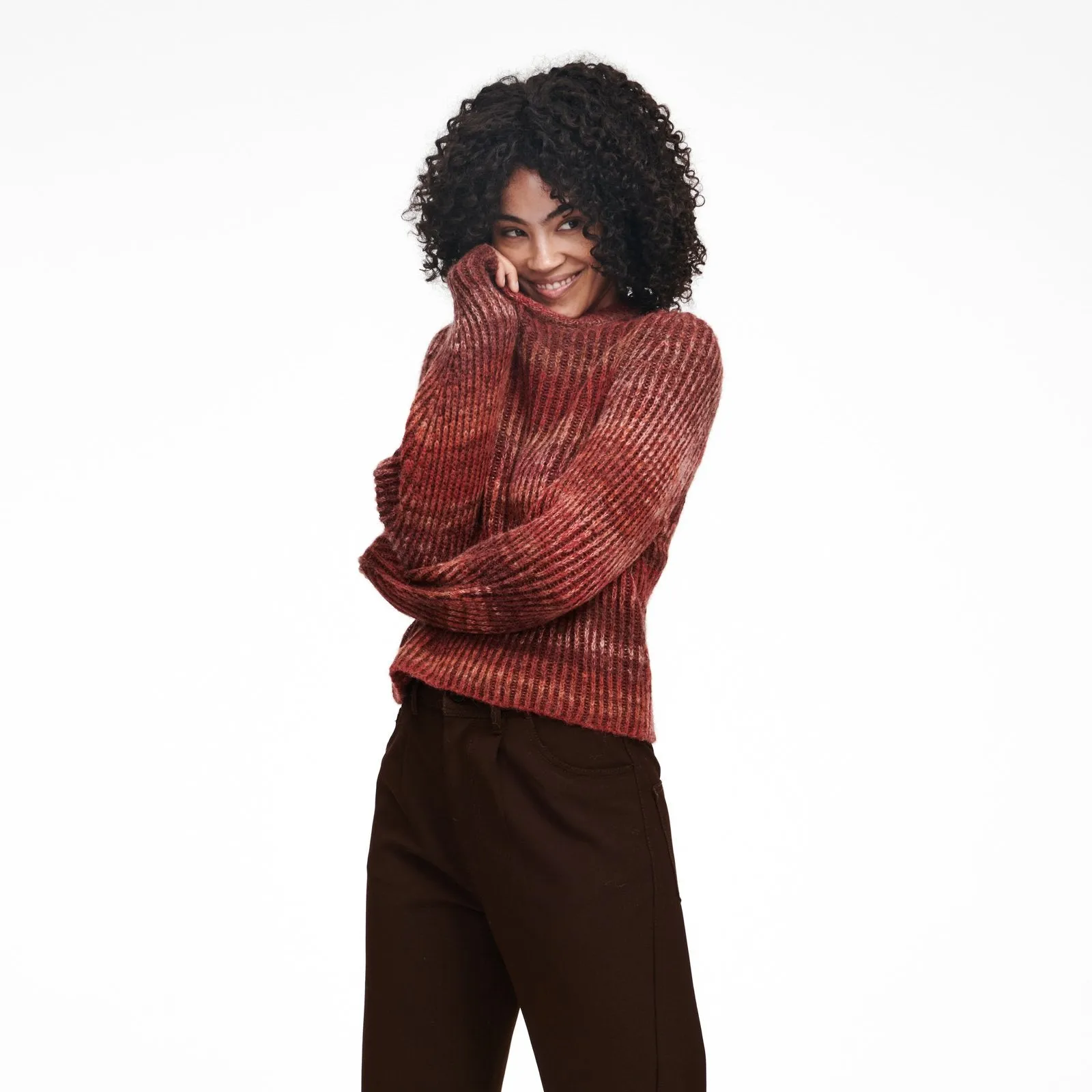 Alpaca-Blend Space Dye Crewneck Sweater