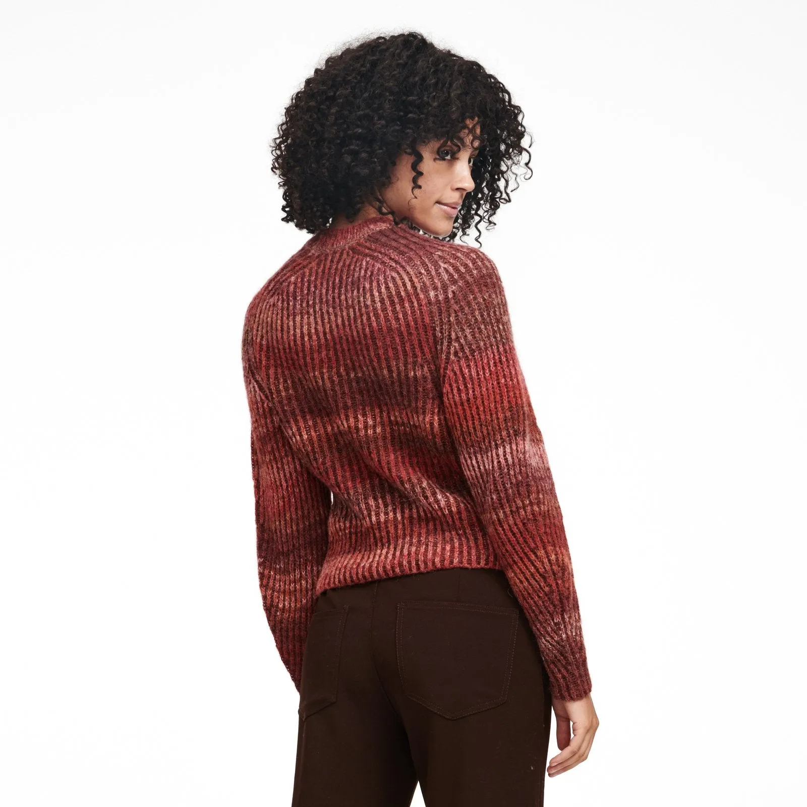 Alpaca-Blend Space Dye Crewneck Sweater