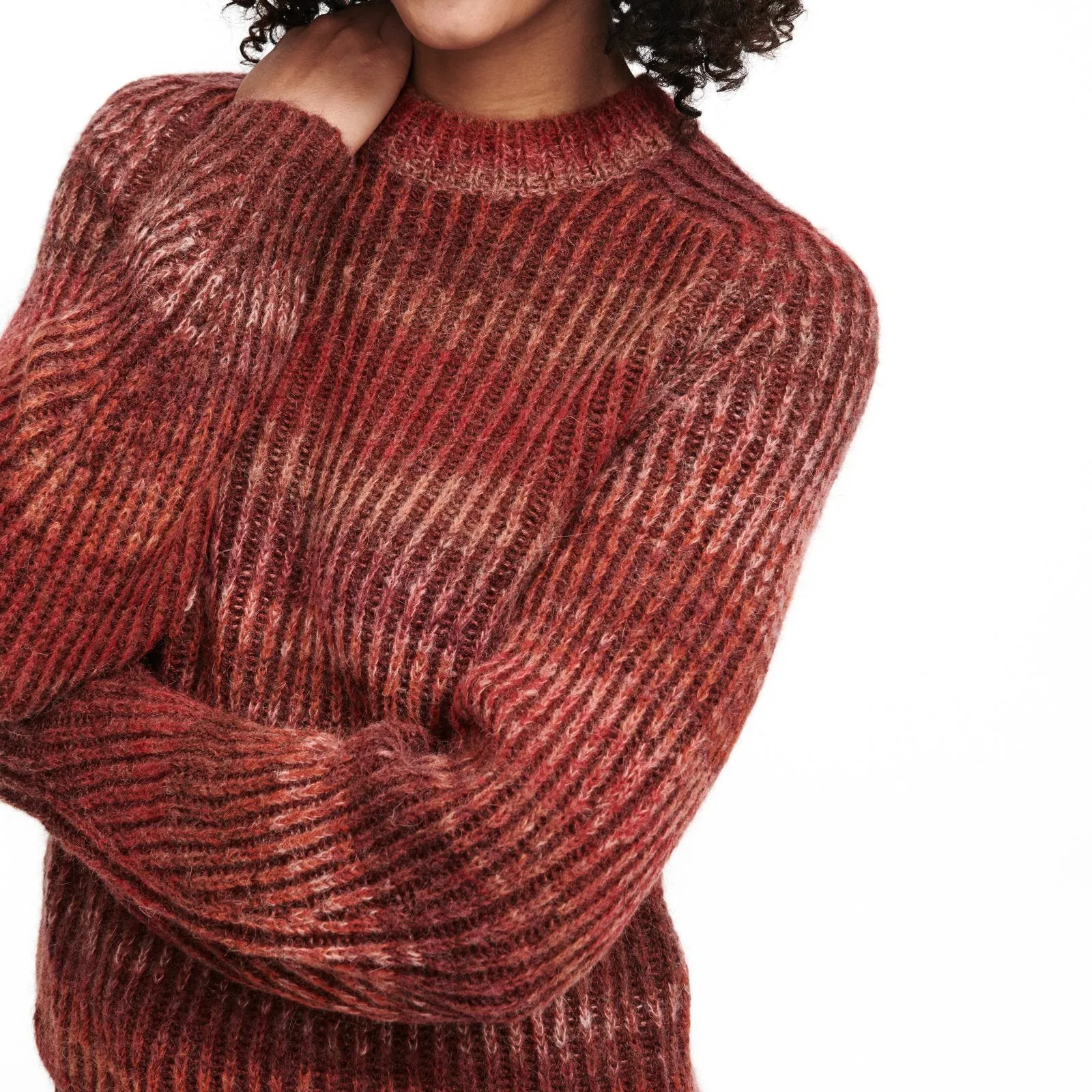 Alpaca-Blend Space Dye Crewneck Sweater