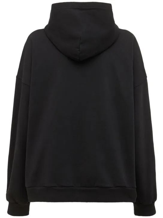 Balenciaga   Embroidered wide cotton hoodie 