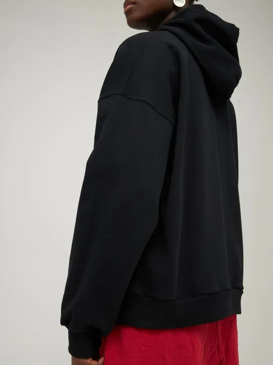 Balenciaga   Embroidered wide cotton hoodie 