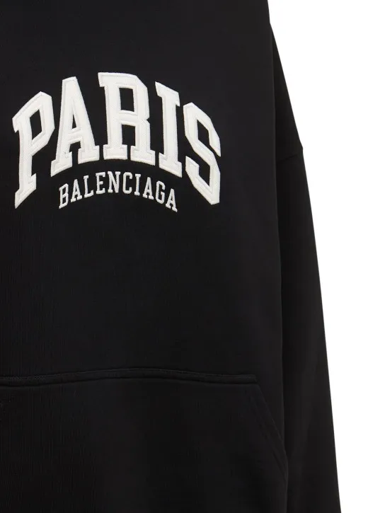 Balenciaga   Embroidered wide cotton hoodie 
