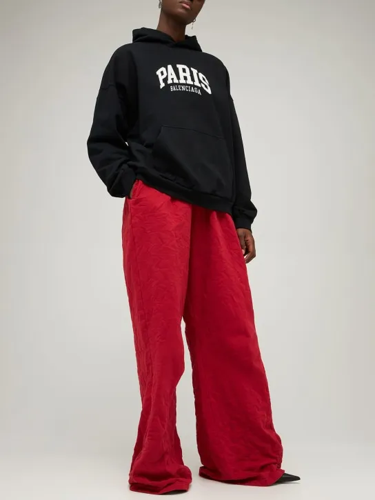 Balenciaga   Embroidered wide cotton hoodie 