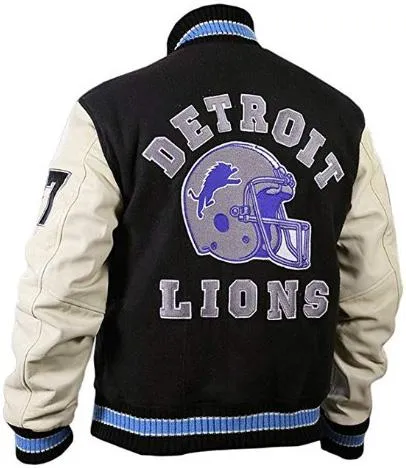Beverly Hills Cop Axel Foley Detroit Lions Letterman Biker Jacket