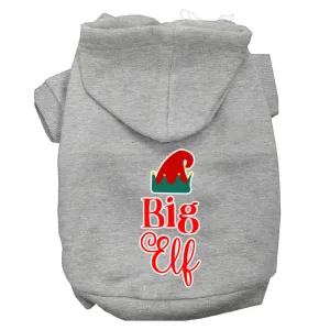 Big Elf Screen Print Dog Hoodie Grey S