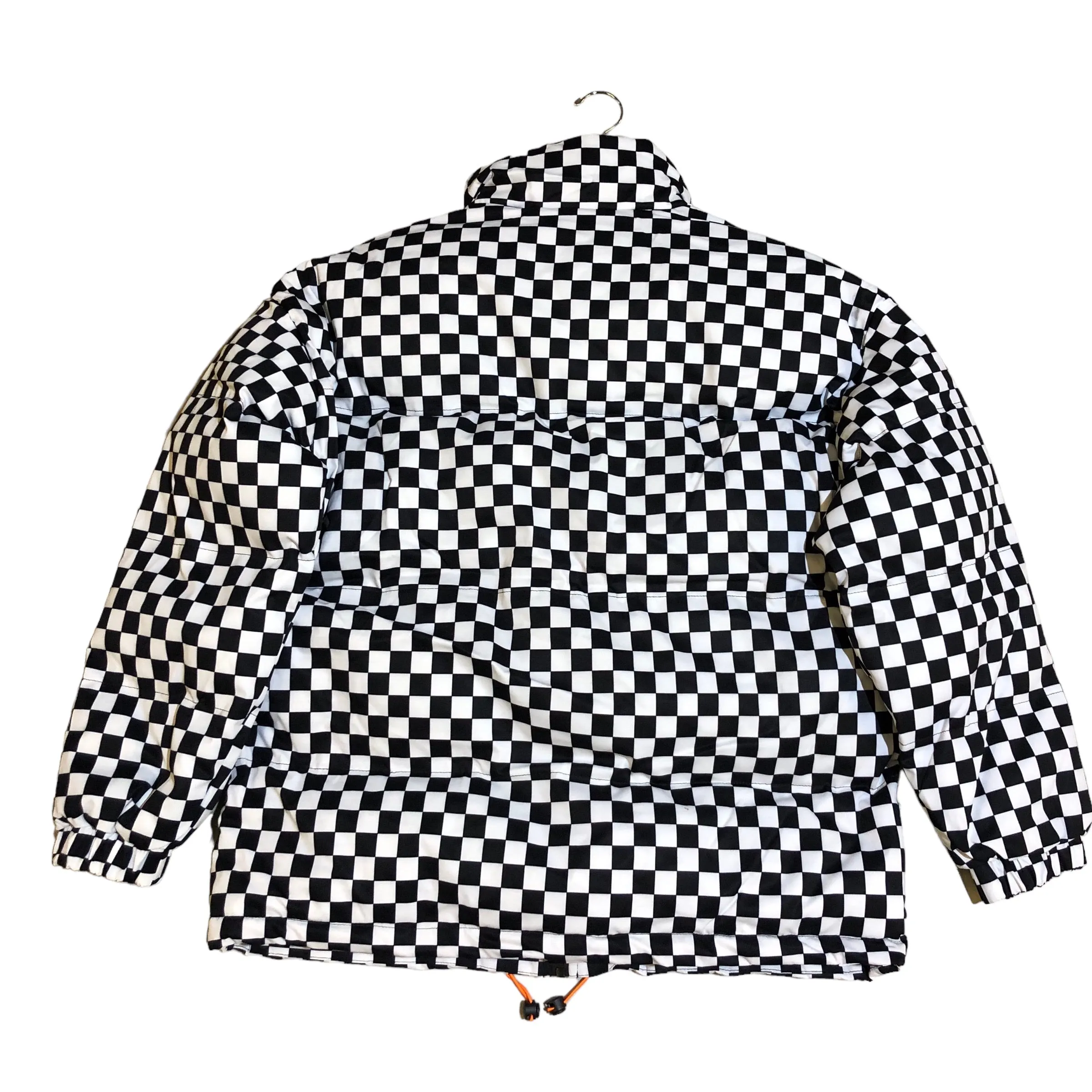 Black and White Checkered Puffer Jacket