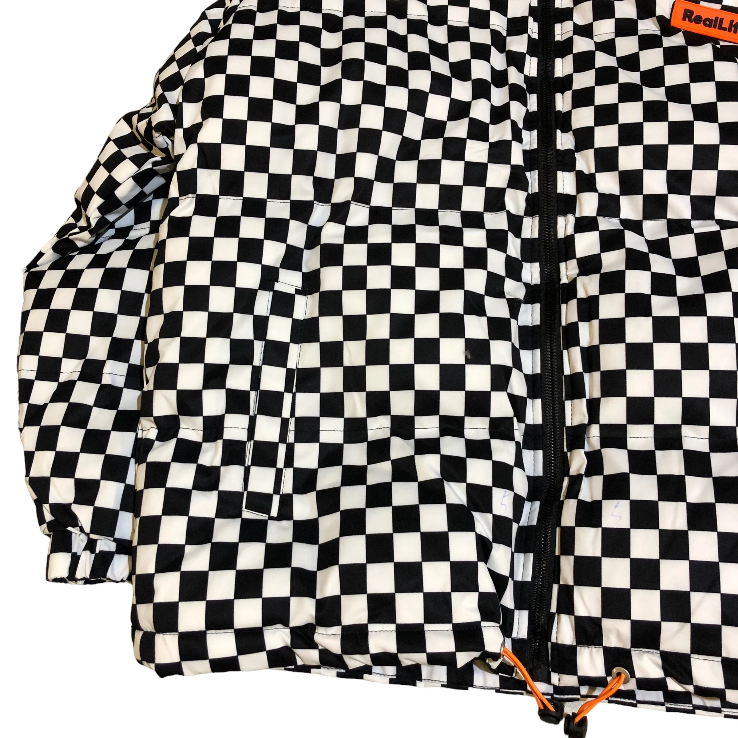 Black and White Checkered Puffer Jacket