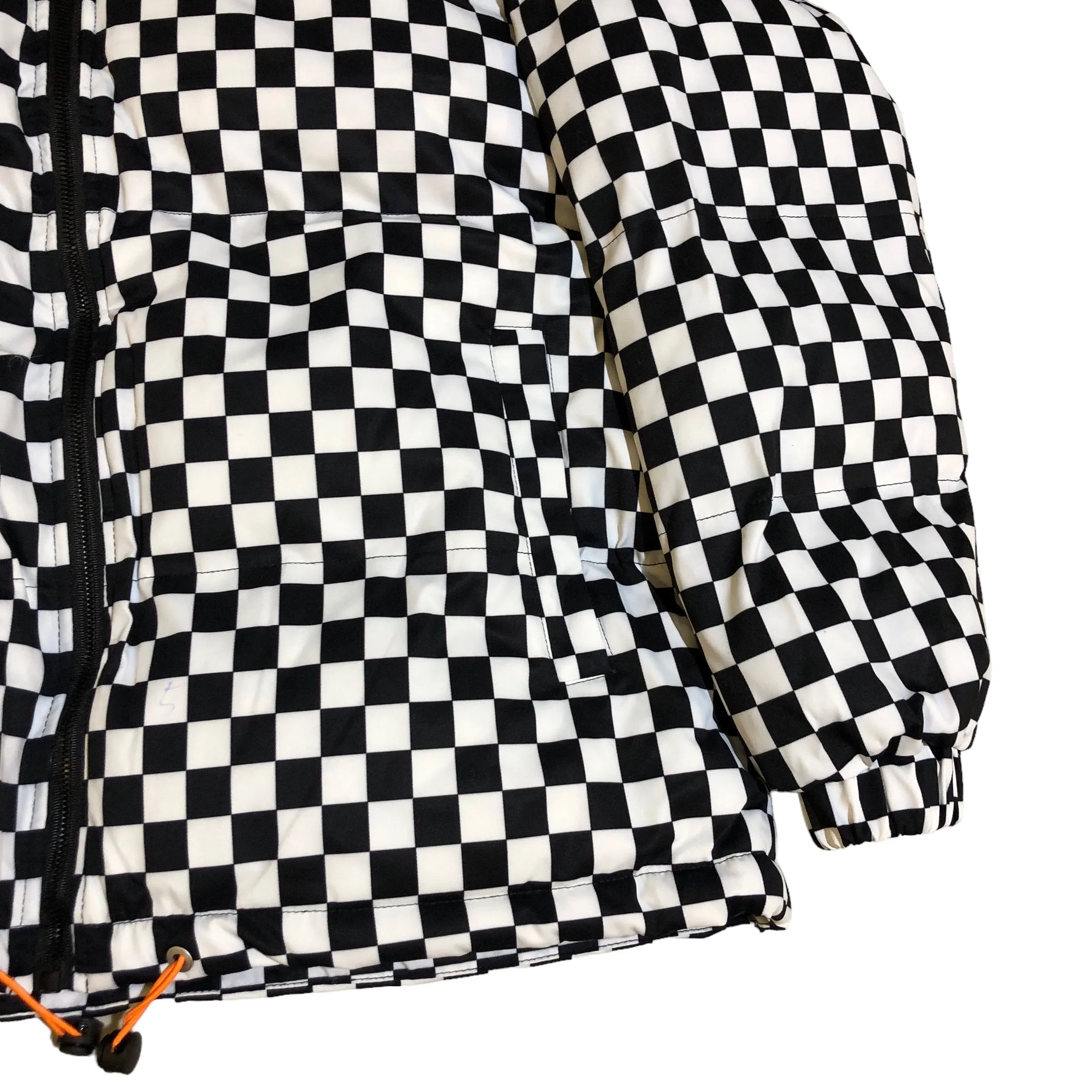 Black and White Checkered Puffer Jacket