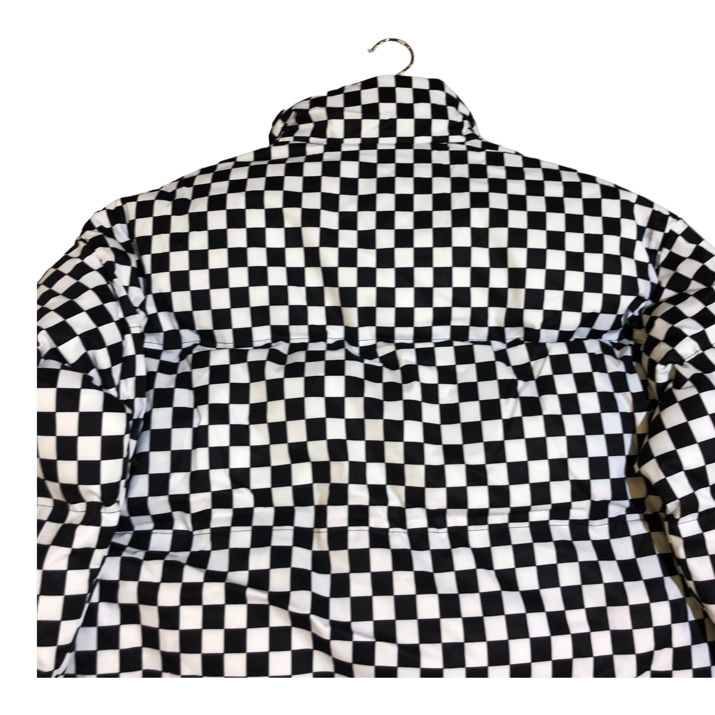 Black and White Checkered Puffer Jacket