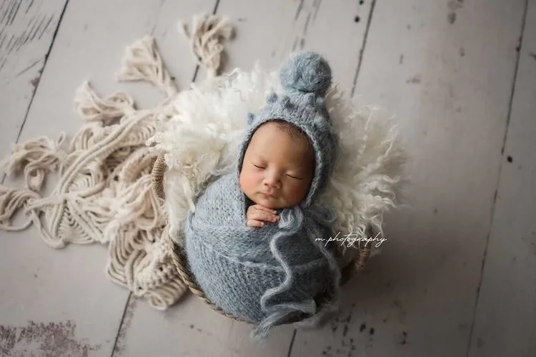 Black knitted alpaca wrap, dark, white, sage, layer, newborn, made to order