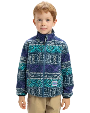 Boys Global Heat Polar Zip Fleece Jacket in Silver Grey Global Heat Stripe