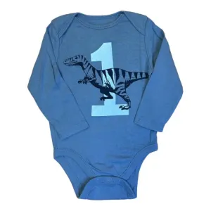 Boys Old Navy Size 12-18 Months Blue Dino Bodysuit