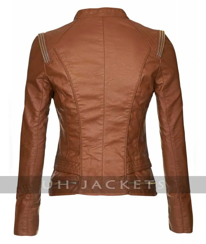 Brown Bomber Jacket For Women