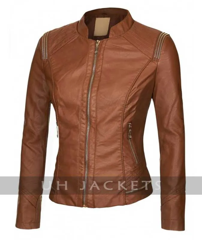 Brown Bomber Jacket For Women