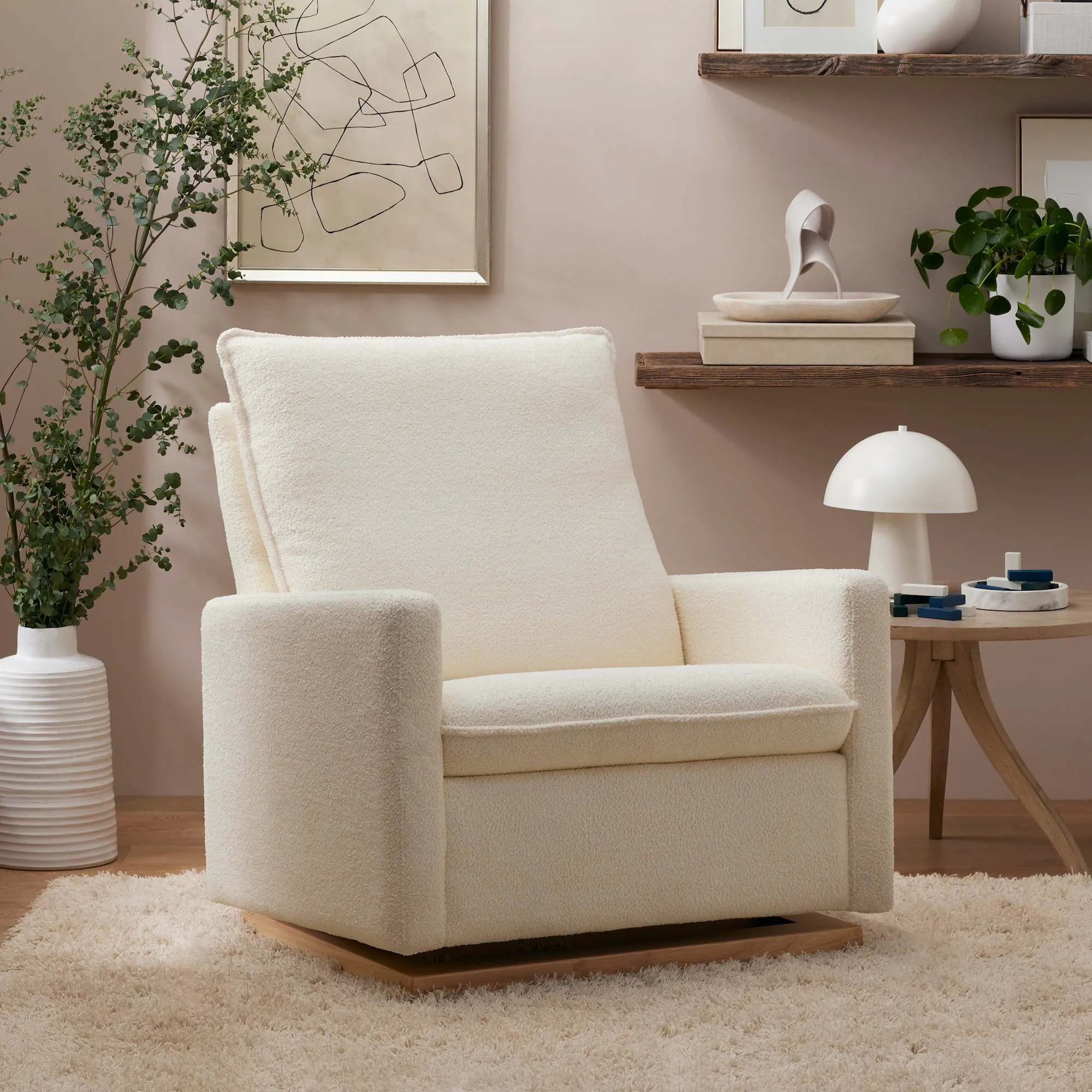 Cali Pillowback Chair-and-a-Half Glider - Chantilly Fleece
