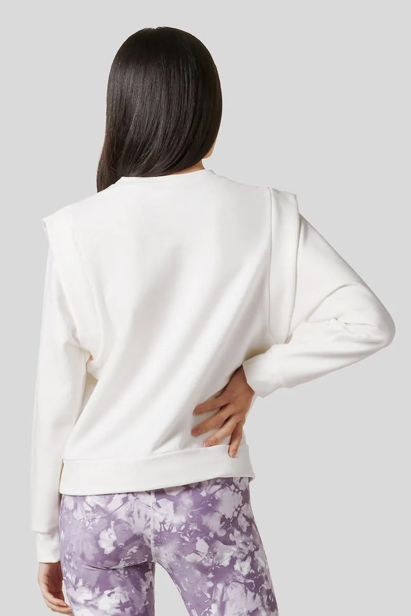 Capped Sleeve Sweatshirt in Ivory