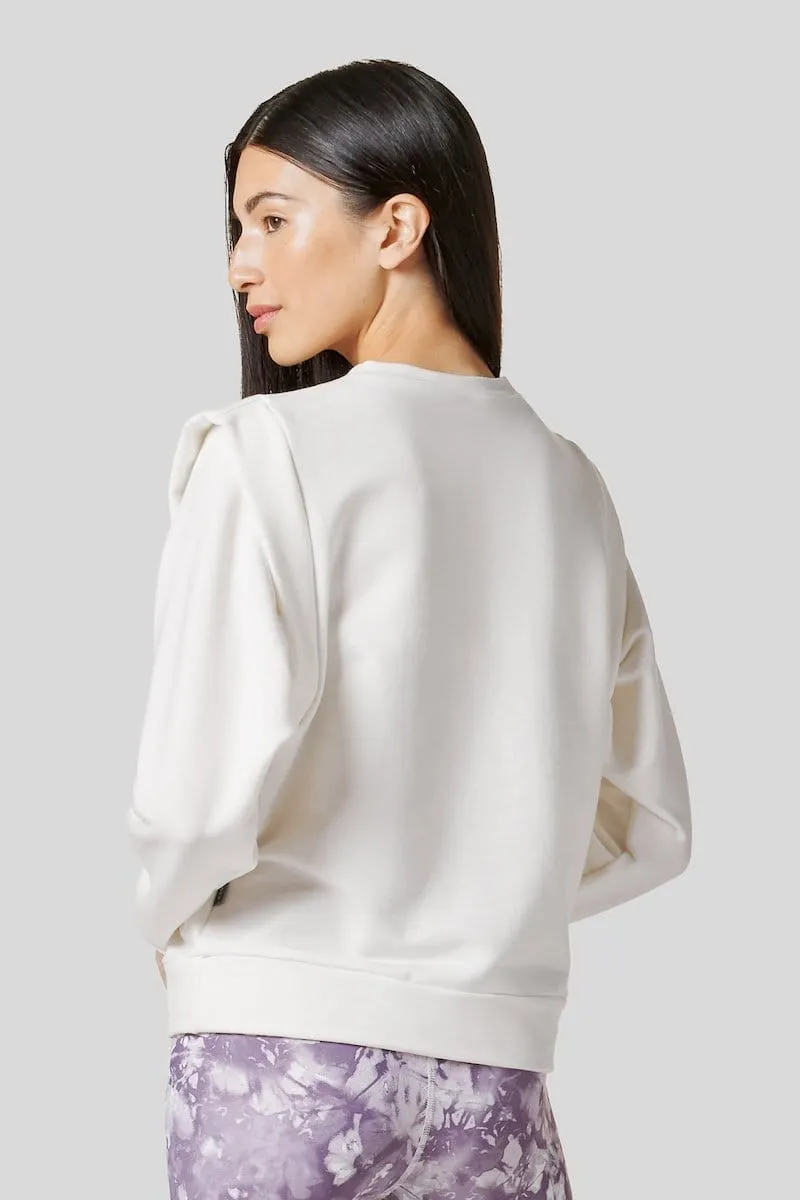 Capped Sleeve Sweatshirt in Ivory