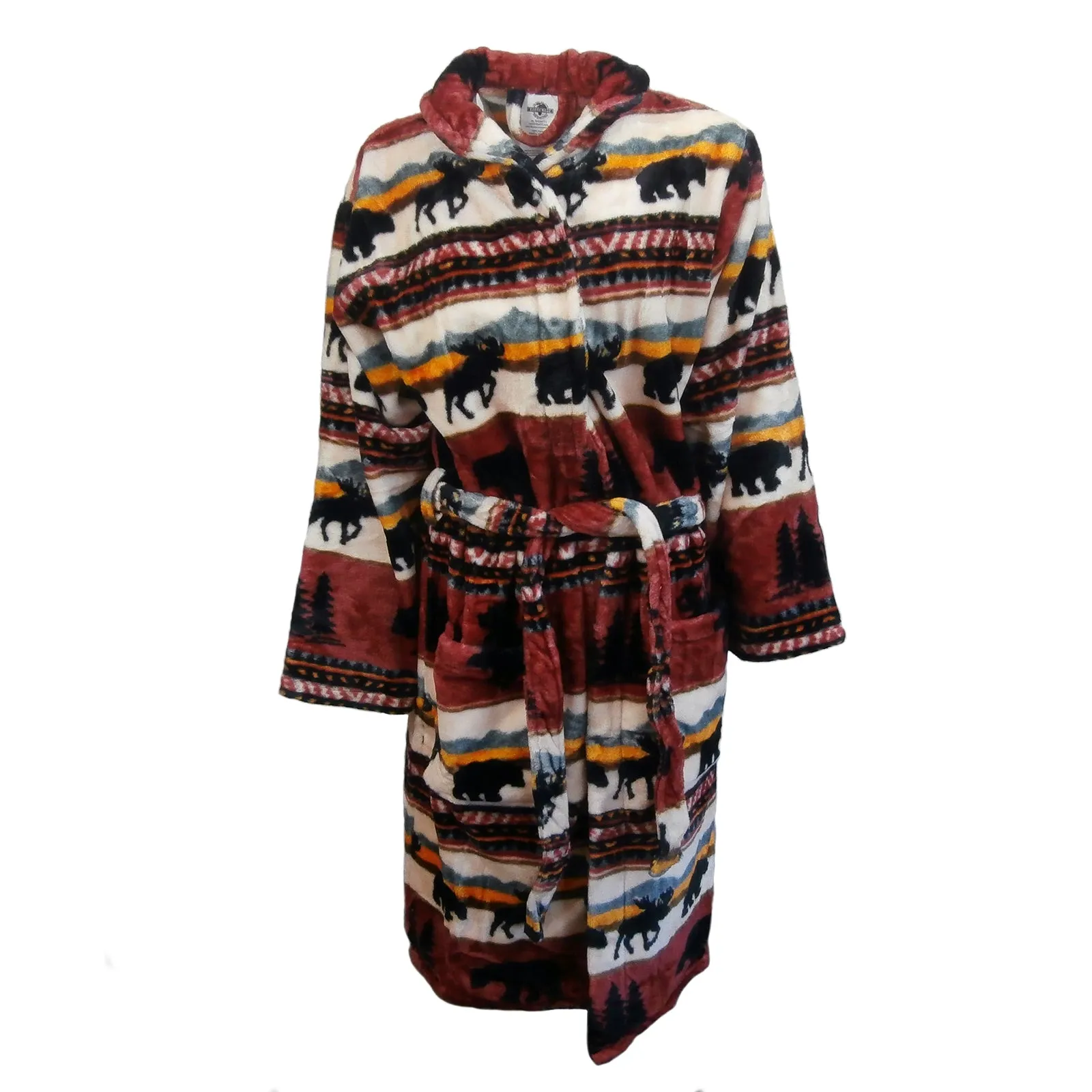 Cedar Run Print Fleece Western Robe