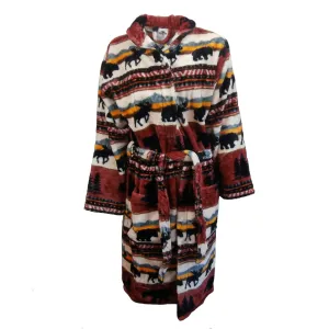 Cedar Run Print Fleece Western Robe