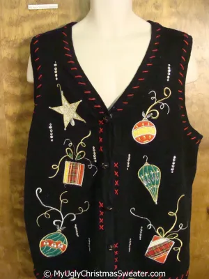 Cheap Christmas Sweater Vest with Ornaments