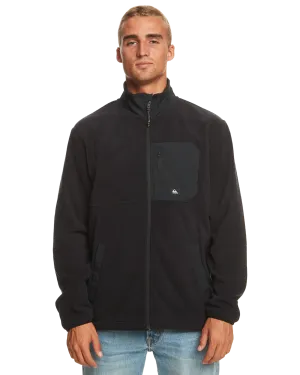 Collar Zip Fleece Jacket in Black