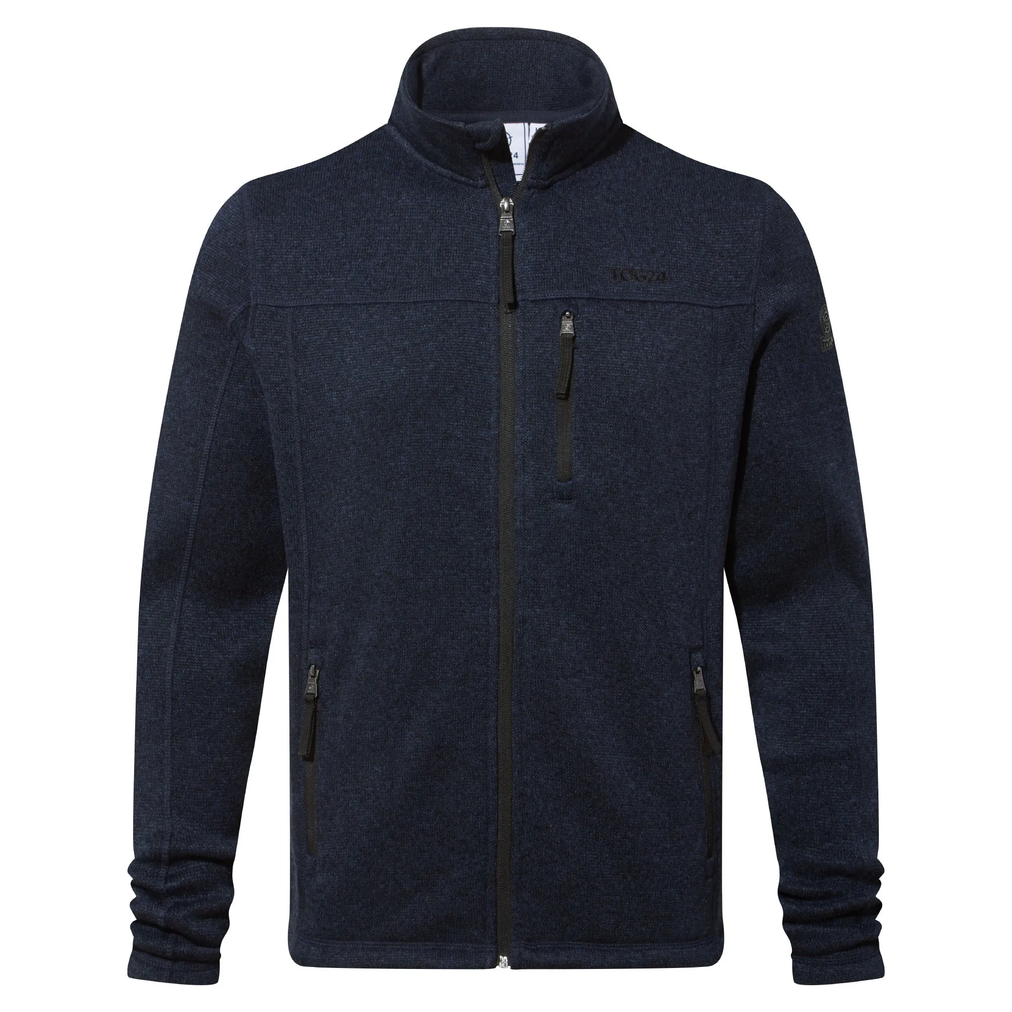 Cresswell Mens Knitlook Fleece Jacket - Dark Indigo Marl