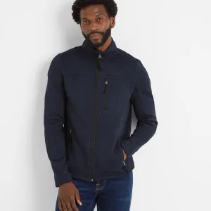 Cresswell Mens Knitlook Fleece Jacket - Dark Indigo Marl
