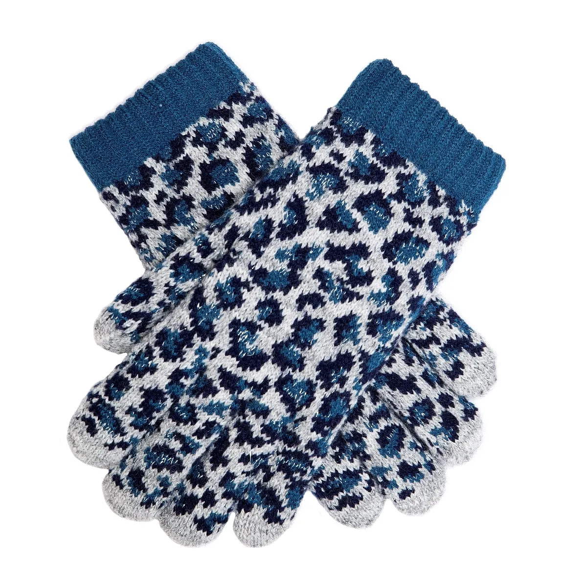 Dents Womens Animal Print Knitted Gloves Premium Warm Winter Knit