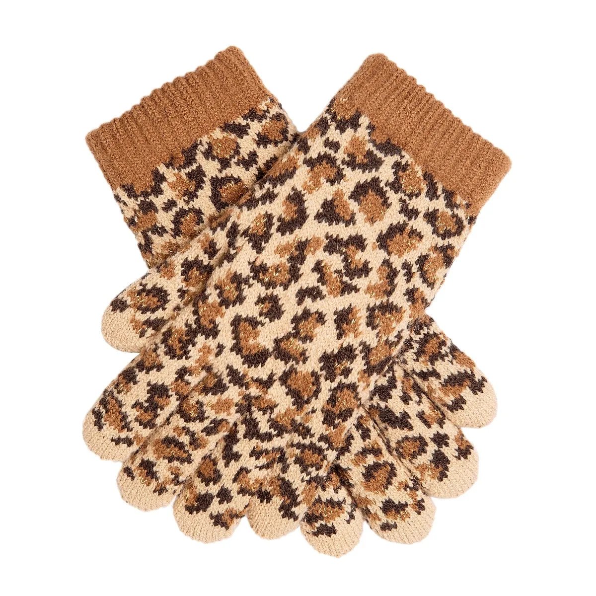 Dents Womens Animal Print Knitted Gloves Premium Warm Winter Knit