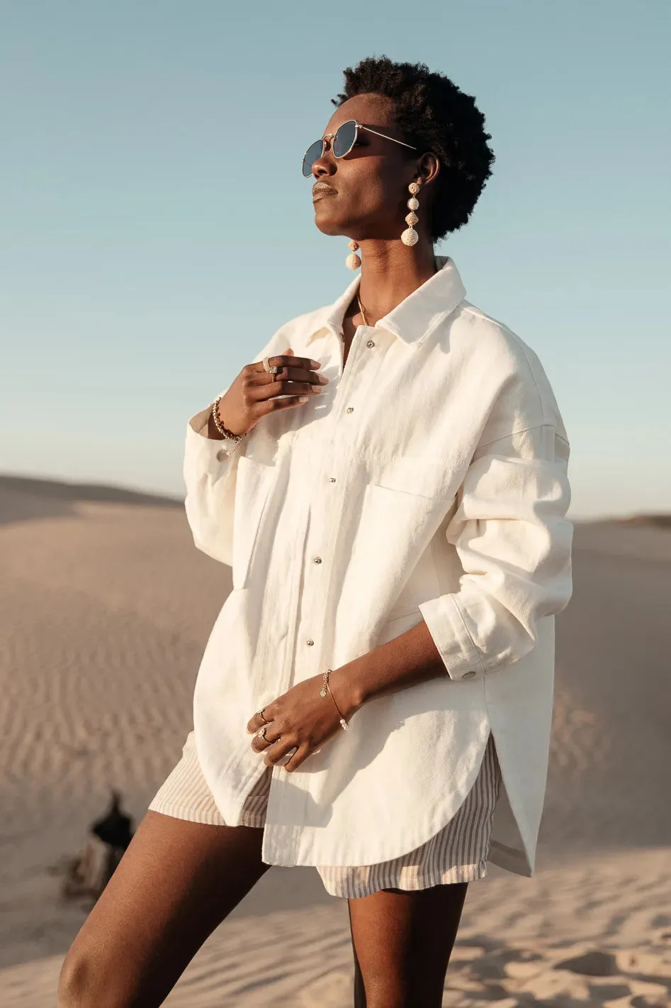 Eloise Denim Jacket in Ivory