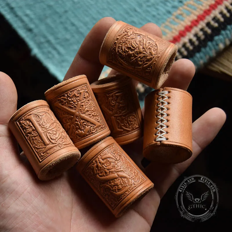 English Letter Leather Scarf Ring