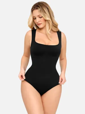 Feelingirl Square Neck Belly Smoothing Thong Bodysuit