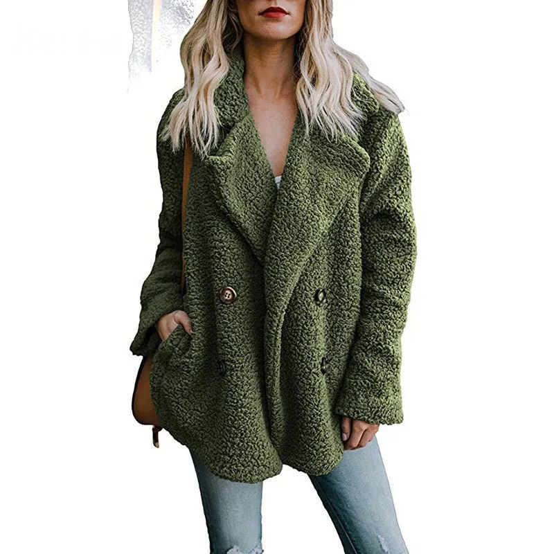 Fleece double breasted jacket