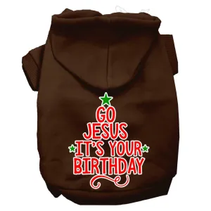 Go Jesus Screen Print Dog Hoodie Brown L (14)