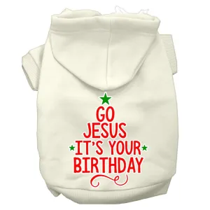 Go Jesus Screen Print Dog Hoodie Cream Xxxl(20)