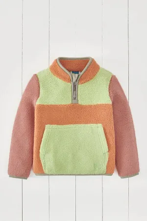 Grass & Air: Volcanic Orange Borg Quarter Zip Fleece Jumper