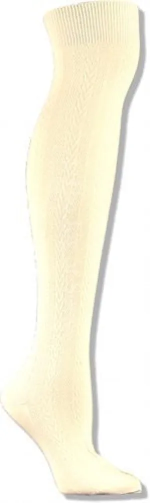 Ivory Cable Over The Knee Socks (Women's)