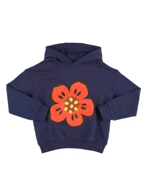 Kenzo Kids   Printed cotton hoodie w/logo 