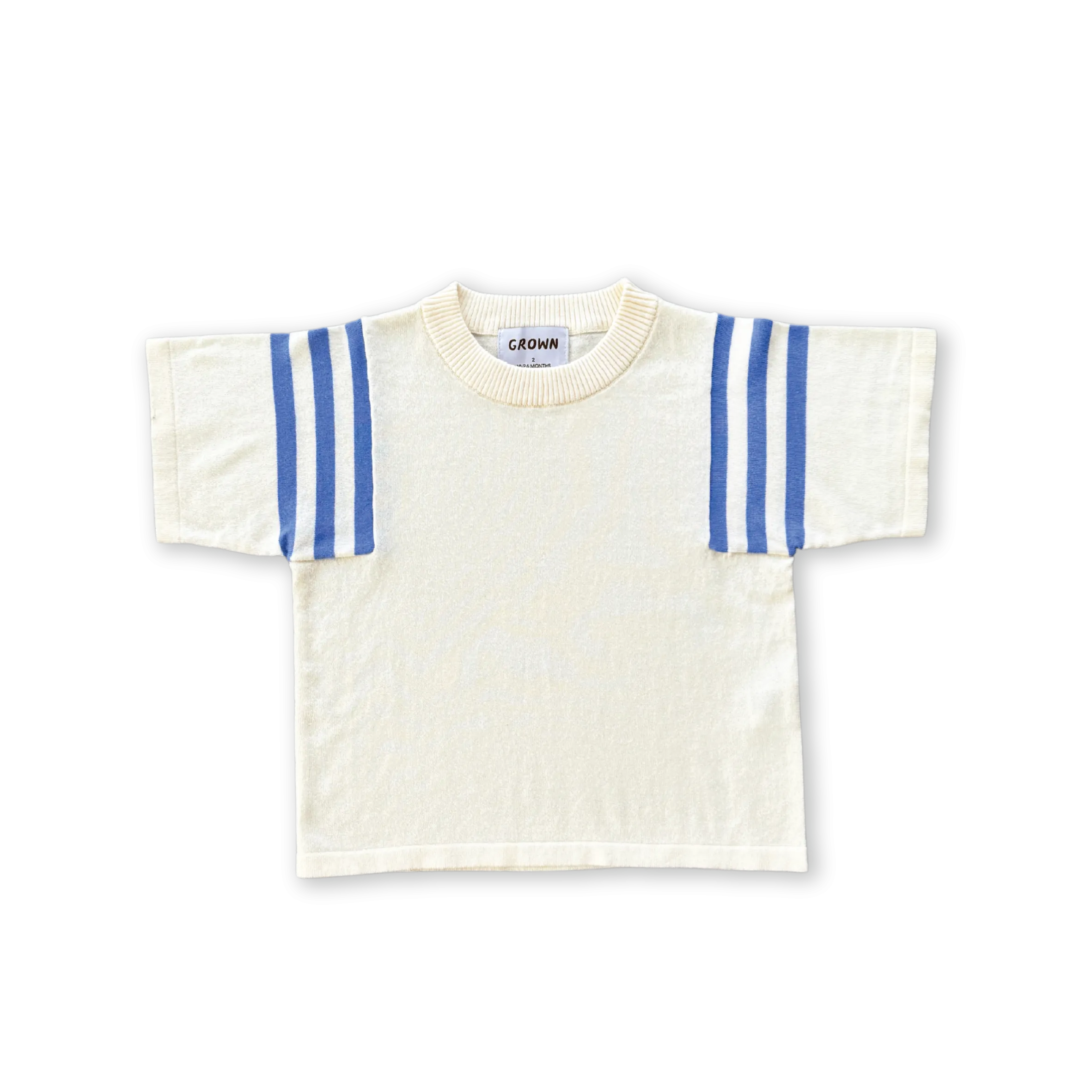 Knitted Stripe Sleeve Knitted Tee