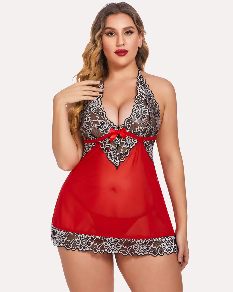 Lace Babydoll Mesh Chemise Nightwear