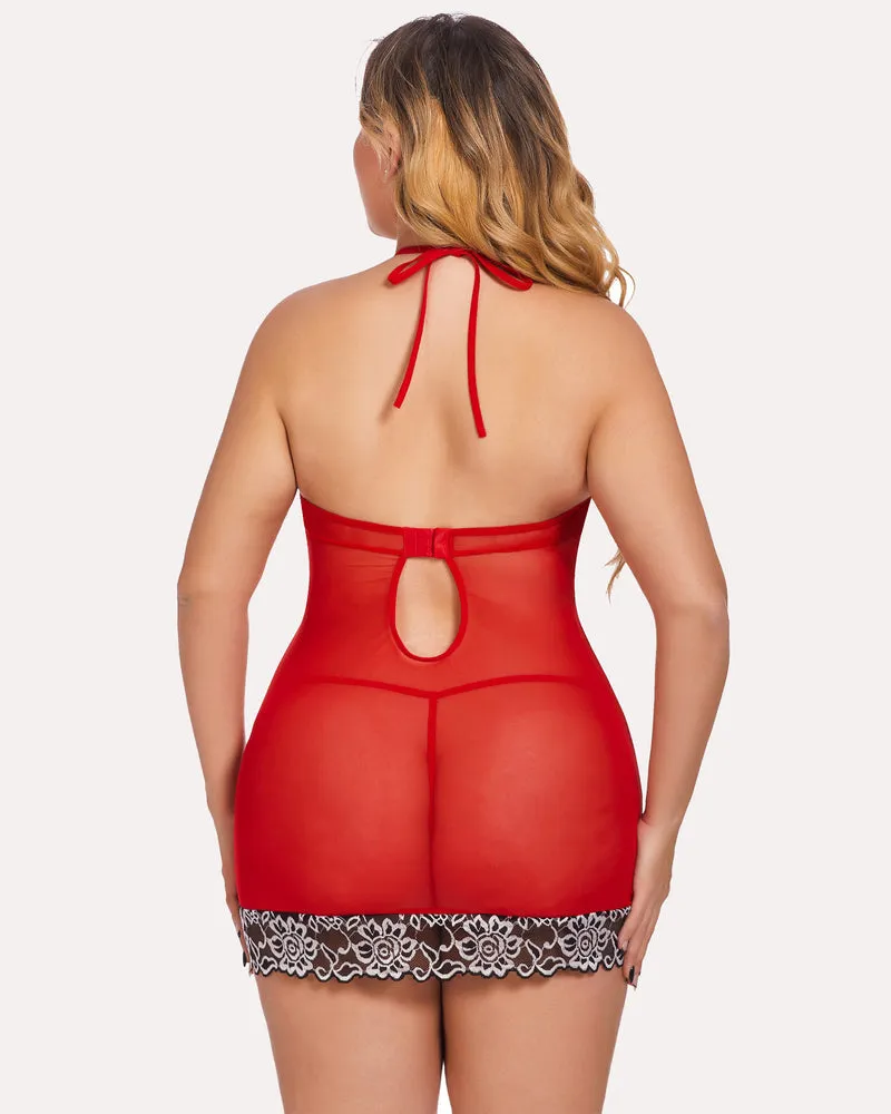 Lace Babydoll Mesh Chemise Nightwear