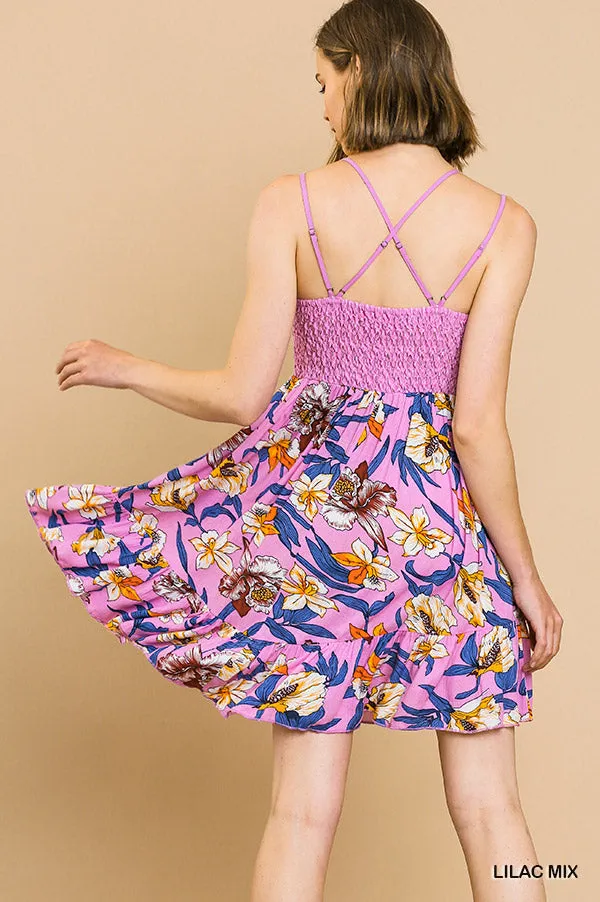 Lace Babydoll Ruffle Dress, Lilac
