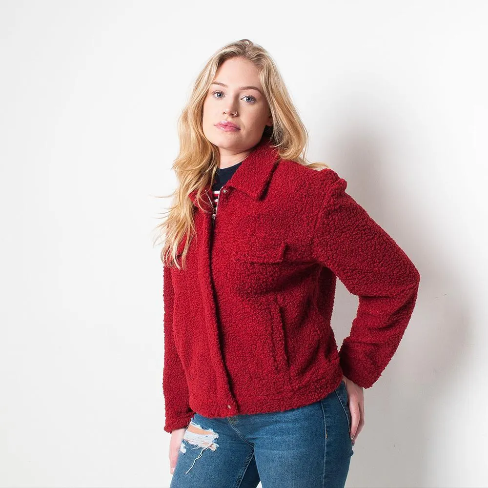 Lola May - Fleece - Womens Jacket - Wine