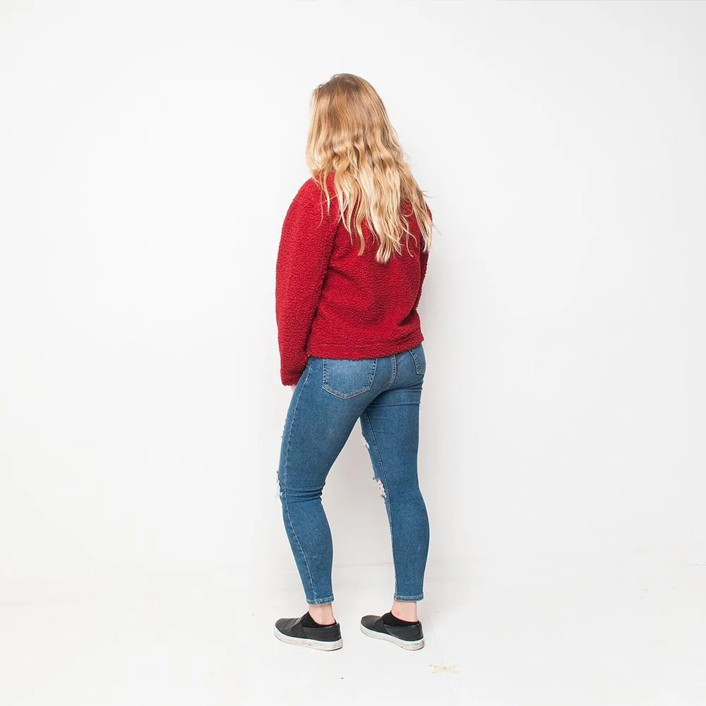 Lola May - Fleece - Womens Jacket - Wine