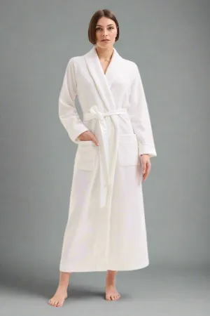 Long Dressing Gown in Ivory