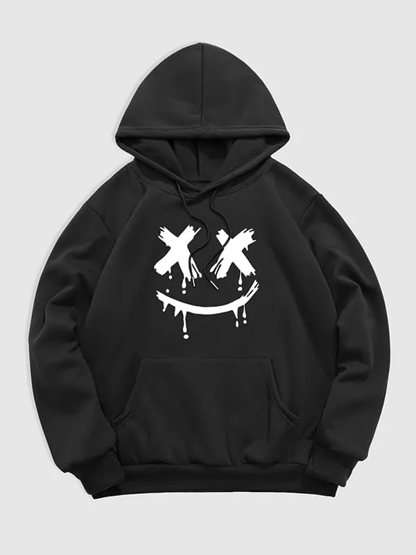 Men's Demon Smiley Face Print Hoodie